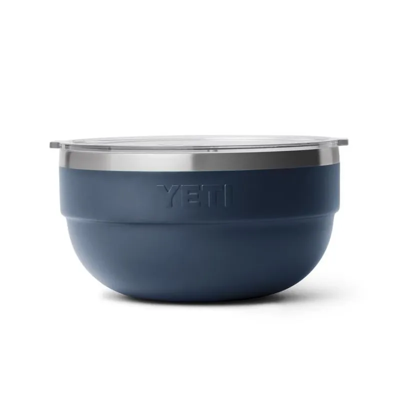 YETI 2‑Qt Navy Stainless Steel Bowl With Secure Lid – Dishwasher‑Safe & Durable