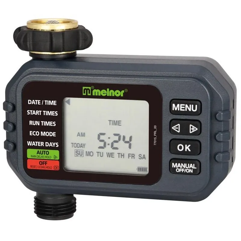 Melnor 1‑Zone Programmable Digital Water Timer – Rain‑Delay, 4 Start Times
