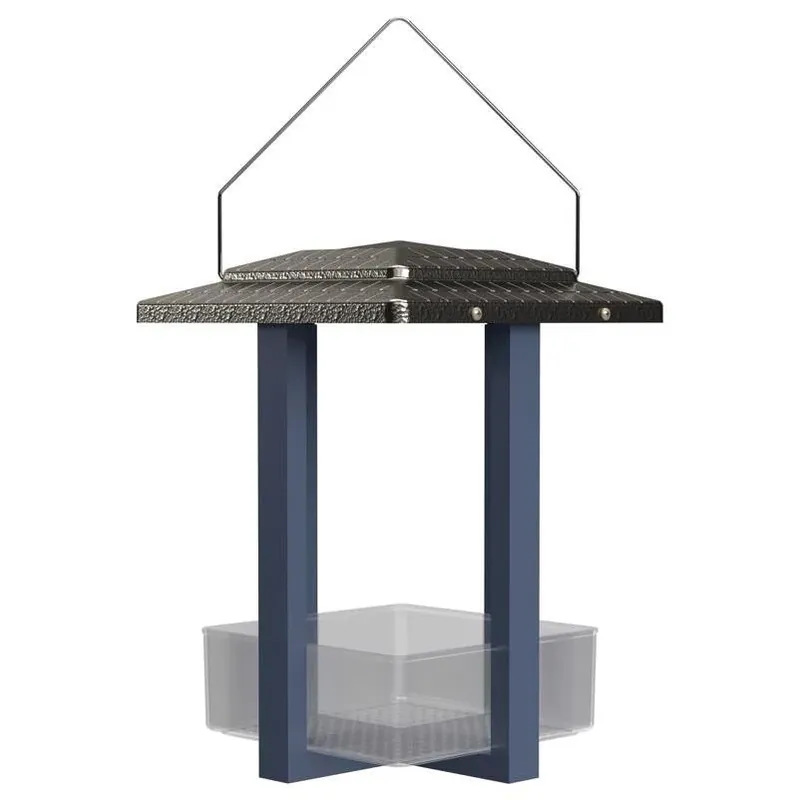 Nature‘s Way 4‑Cup Metal Fly‑In Hanging Bird Feeder – Black & Blue