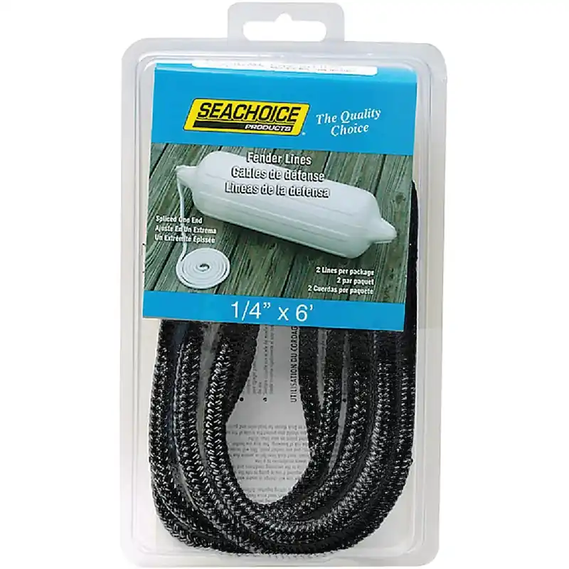Seachoice Black Nylon Fender Lines