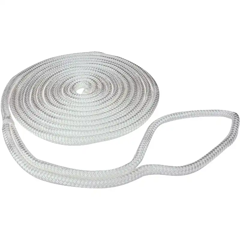 Double Braided Dock Line - White - 3/8 Inch X 15 Feet - Model 40091