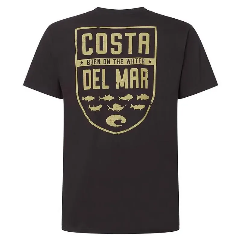 Costa XXL Black Species Shield Crew Neck Tee For Men