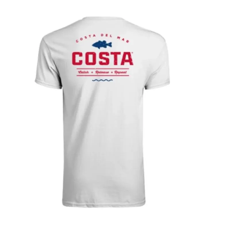 Costa XXL White Topwater Crew Neck Tee For Men