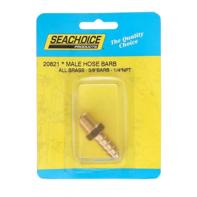 Seachoice 20821 Brass Male Hose Barb 3/8 Inch X 1/4 Inch Npt