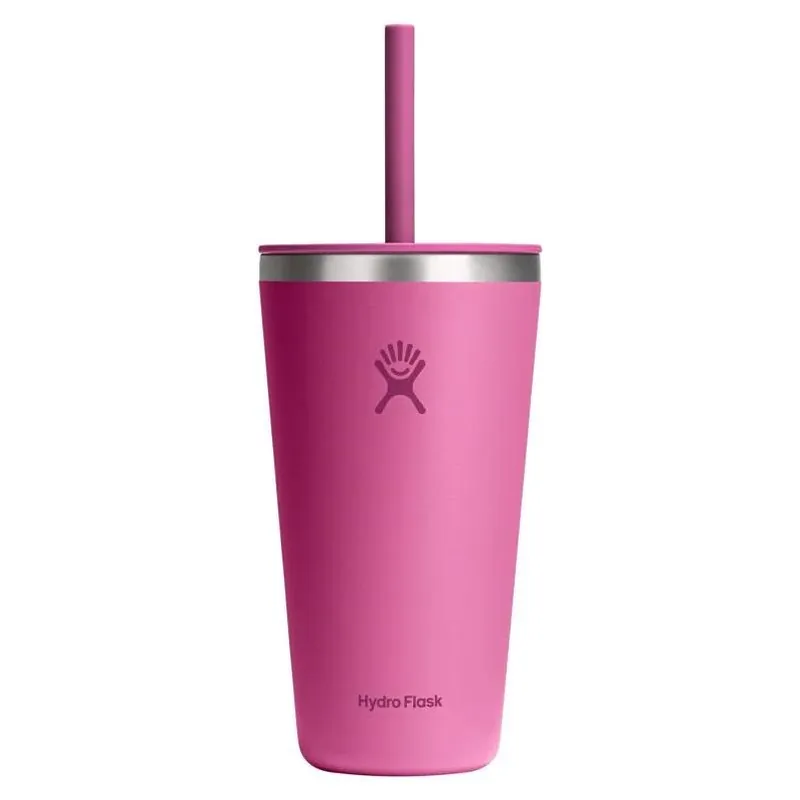 Hydro Flask 28‑oz Reef‑Red Insulated Tumbler With Straw Lid – BPA‑Free