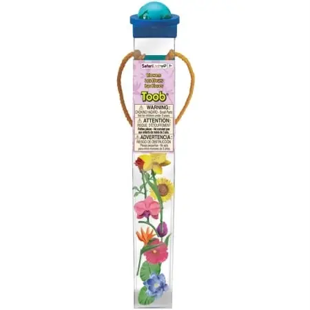 Plastic Miniatures In Toobs - Flowers Collection, 8 Pieces