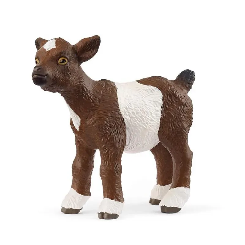 Schleich Farm World Kid Goat Figurine – Brown & White Realistic Animal Toy