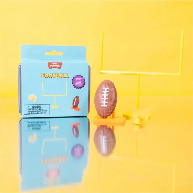 Fizz Teeny Town Mini Football Game – Brown & Yellow Kids Tabletop Soccer Toy