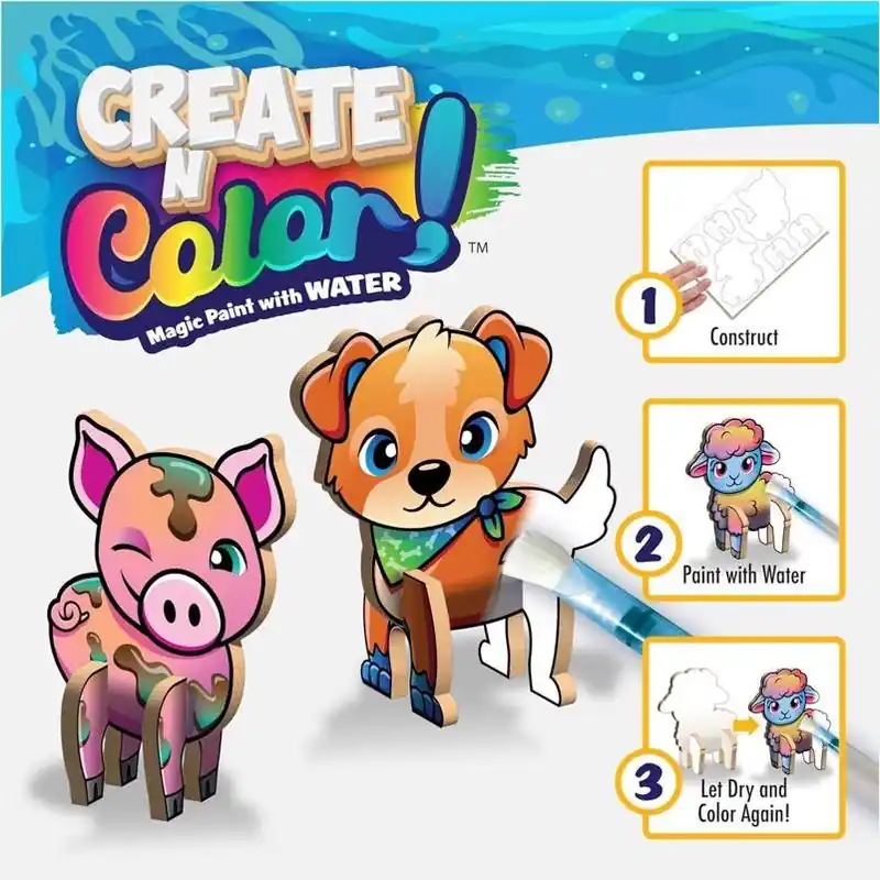 Create N Color Multicolored Farm-Themed Craft Painting Kit For Kids