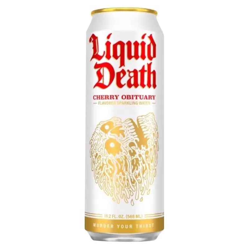 Liquid Death Cherry Obituary Sparkling Water – 19.2 oz Agave‑Sweetened Can