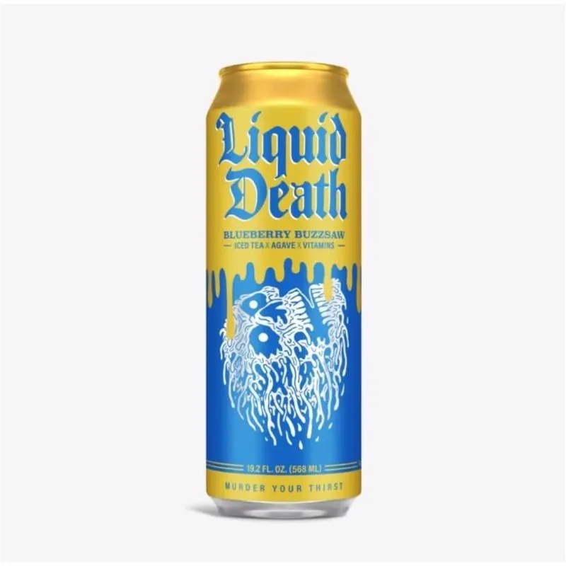 Liquid Death Blueberry Buzzsaw Iced Tea – 19.2 oz Refreshing Energy Drink