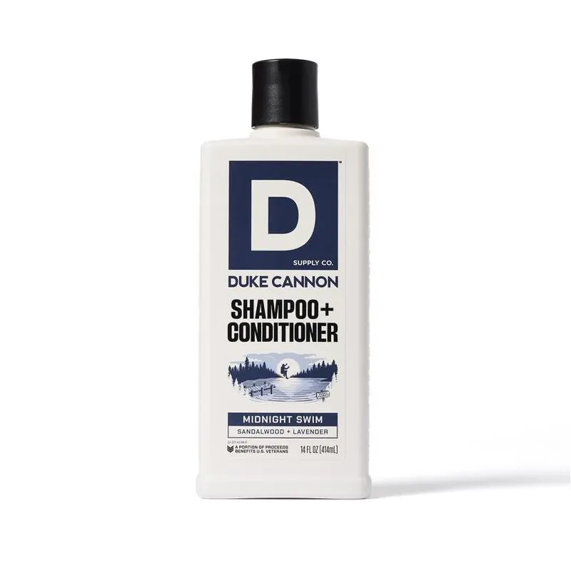 Midnight Swim Sandalwood & Lavender Shampoo‑Conditioner – 14 oz (Duke Cannon)