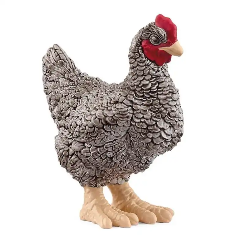 Schleich Plymouth Rock Chicken Figurine – Black & White