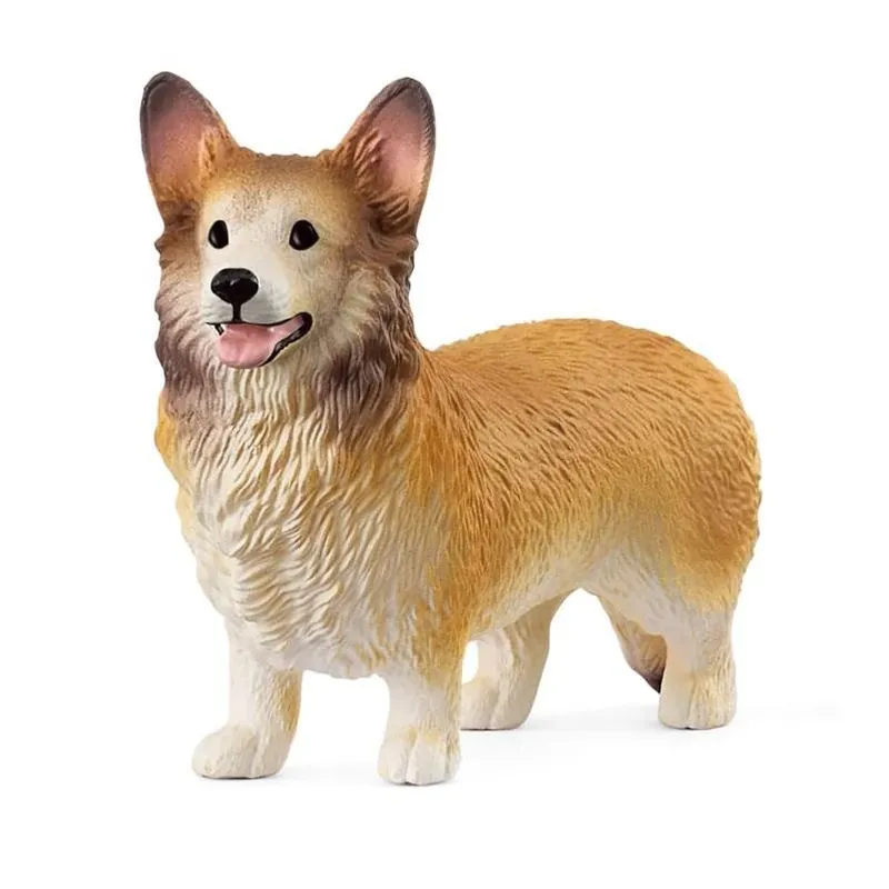Schleich Hand‑Painted Welsh Corgi Figurine – Beige & Brown, 2‑inch Collectible