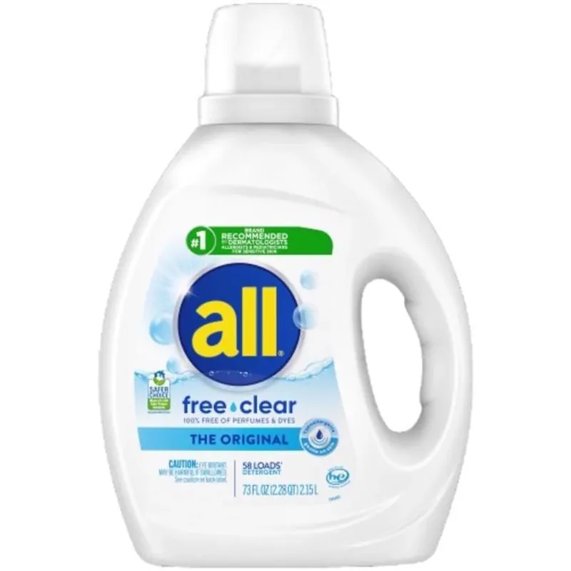 All Free Clear Concentrated Liquid Laundry Detergent – 73 fl oz (HE & Biodegradable)
