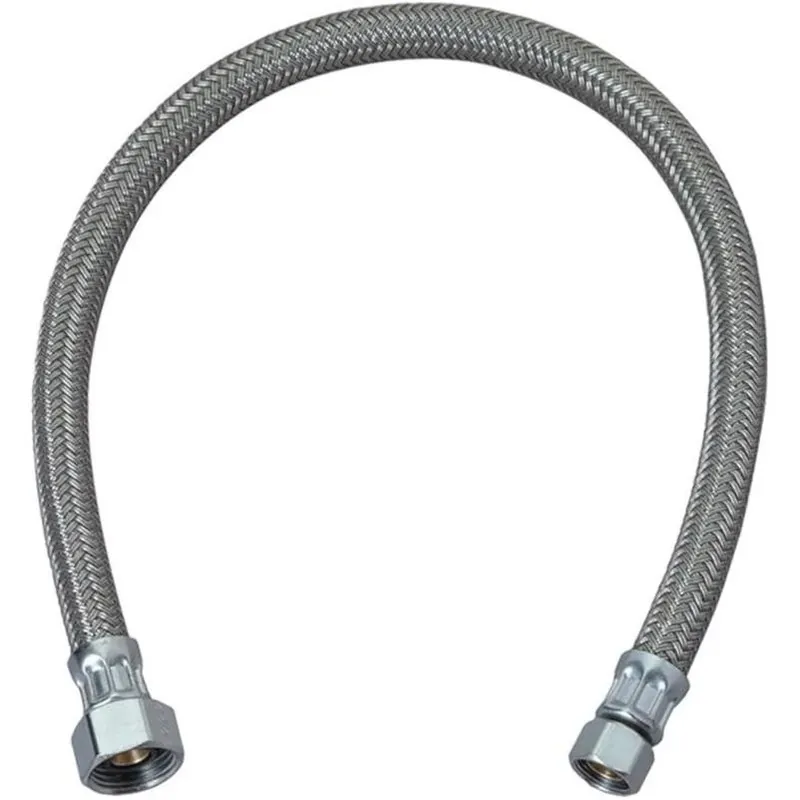 BrassCraft Plumbshop 12‑Inch Braided Stainless Steel Faucet Supply Line – 3/8 In Compression To 1/2 In FIP