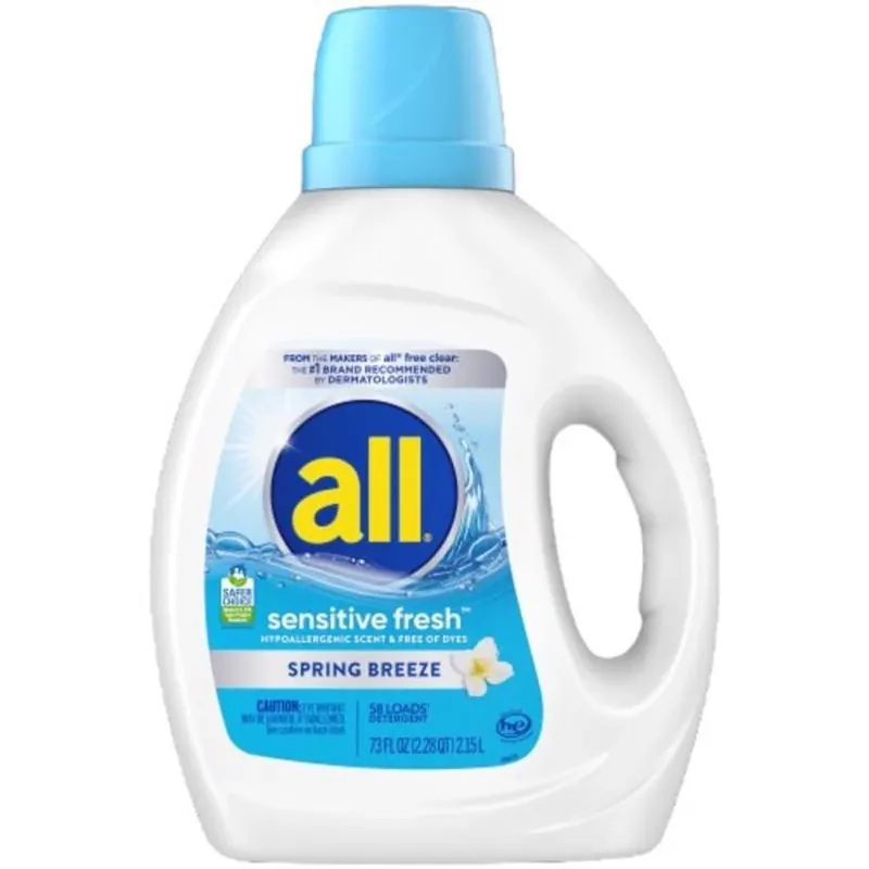 All Sensitive Fresh Spring Breeze Concentrated Liquid Laundry Detergent – 73 fl oz (58 Loads)