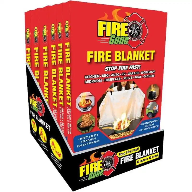 Fire Gone Household Fire Blanket – Fast‑Acting Reusable Flame‑Suppression Mat