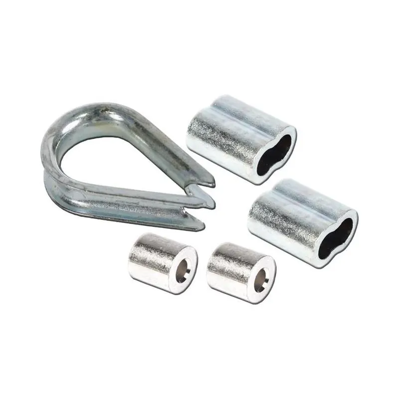 Heavy‑Duty 3/16 In. Zinc‑Plated Aluminum Wire Rope Clip & Thimble Set