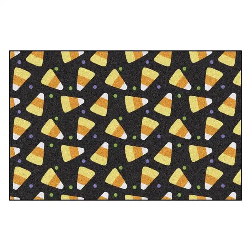 Vibrant Candy Corn Nylon Door Mat – 30" X 20" Indoor Floor Rug