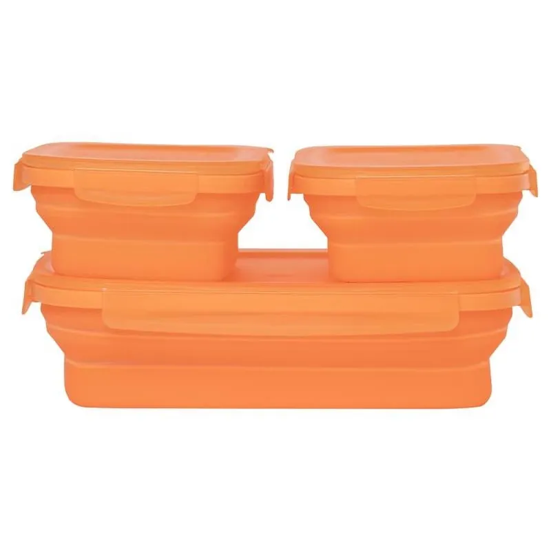 Drip EZ New Secondz Orange Silicone Food Storage Container Set – 3 Pack