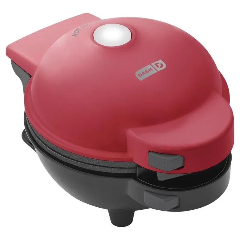Dash Red Plastic Single‑Serve Waffle Maker With Non‑Stick Plates
