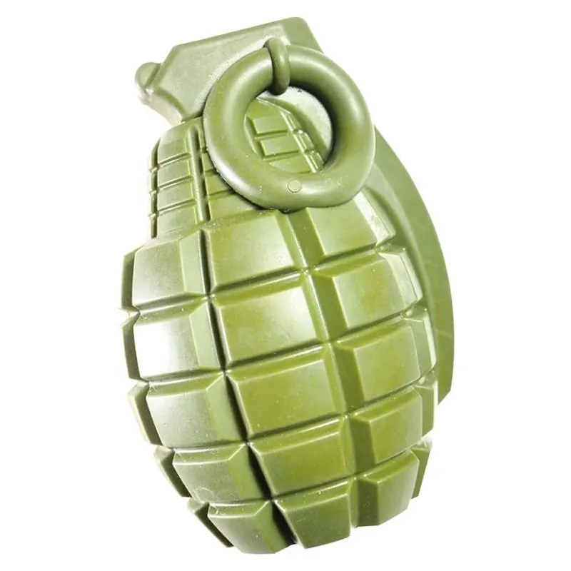 Operation Good Boy Green Grenade‑Style Rubber Treat Dispenser For Dogs – Single Pack