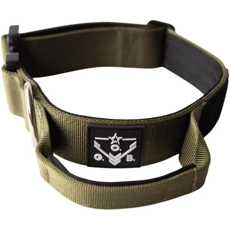 Adjustable Tactical Nylon Dog Collar – Green 20‑Inch