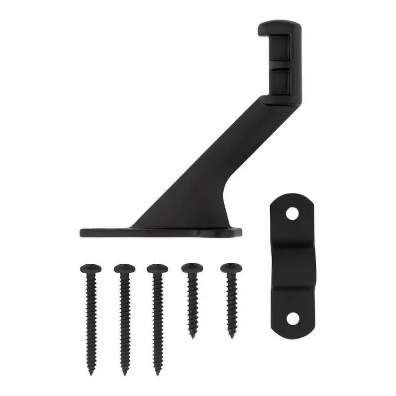 Matte Black Surface‑Mount Handrail Bracket With Hardware – National Hardware