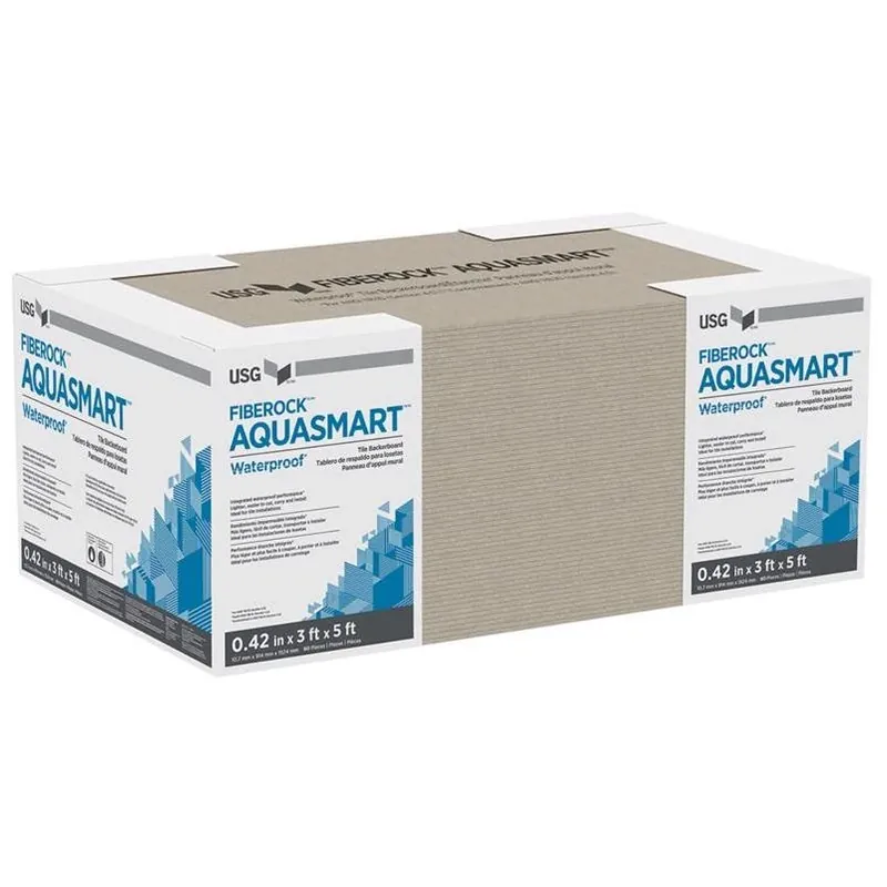 Fiberock AquaSmart 0.42 In. Tile Underlayment – 3‑ft X 5‑ft Square Edge Backerboard