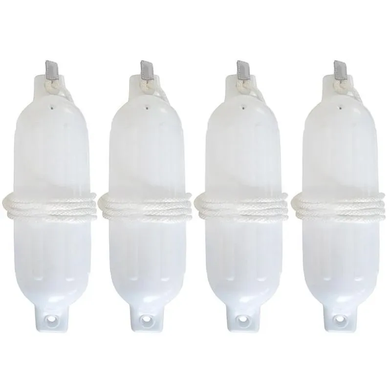 White Vinyl Boat Fender Kit – 4 Pack Marine Dock Protection