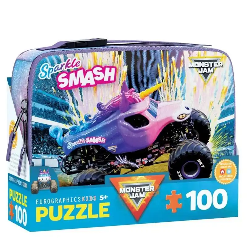 Eurographics Sparkle Smash Monster Jam Lunch Bag 100-Piece Multicolor Jigsaw Puzzle