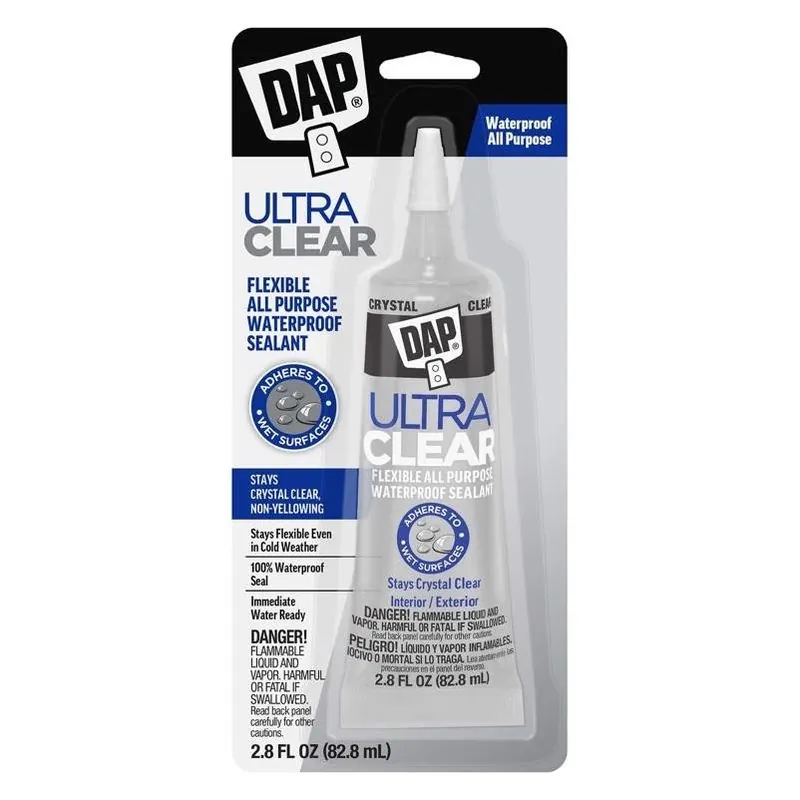 DAP Clear All‑Purpose Sealant 2.8 oz – Ultra‑Elastic, Weather‑Resistant, 20‑120°F