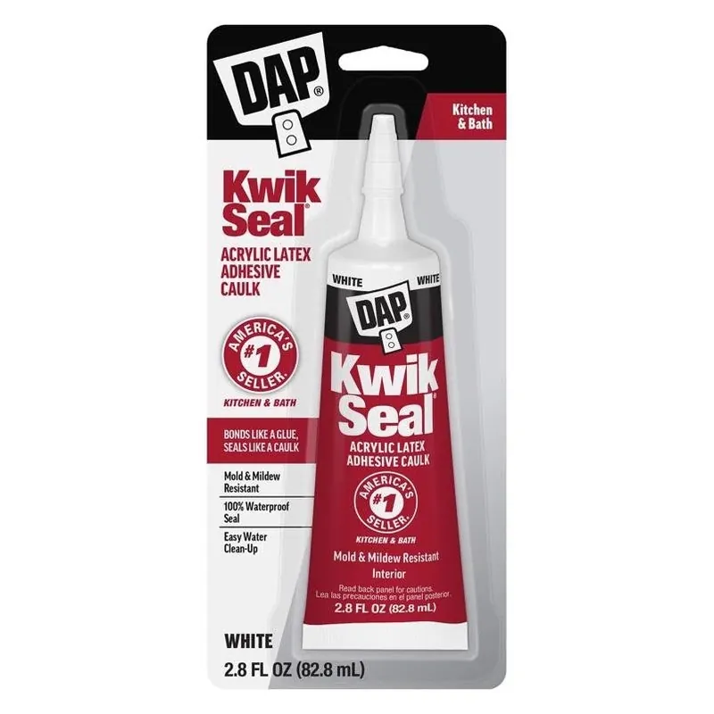 DAP Kwik Seal Acrylic Latex Adhesive Caulk – 2.8 fl oz, 40‑100°F Range