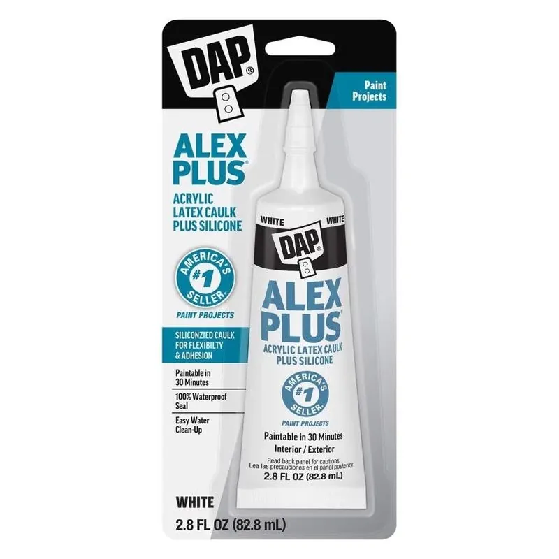 DAP Alex Plus White Siliconized Acrylic Latex All‑Purpose Caulk – 2.8 oz