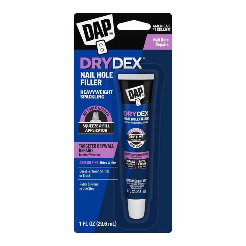 DAP DryDex Ready‑Mix Pink/White Nail Hole Repair Paste – 1 oz Tube