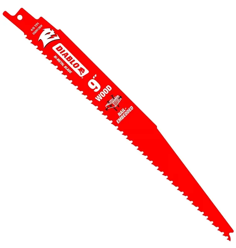 Diablo 9 In. Bi-Metal Nail Embedded Wood Reciprocating Saw Blade 4/6 TPI 25 Pk