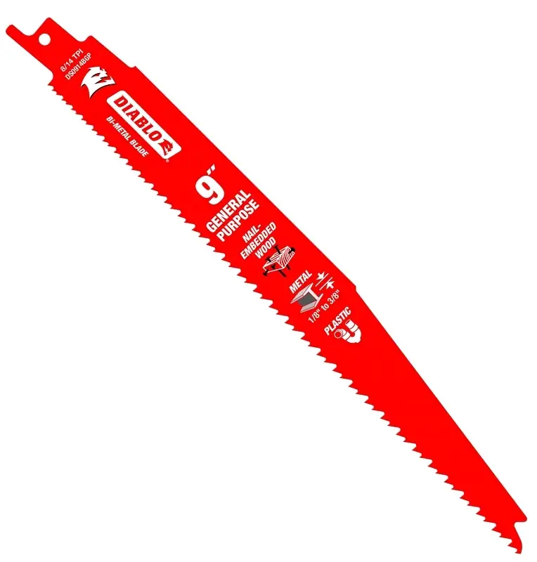 Diablo 9 In. Bi-Metal General Purpose Reciprocating Saw Blade 8/14 TPI 25 Pk