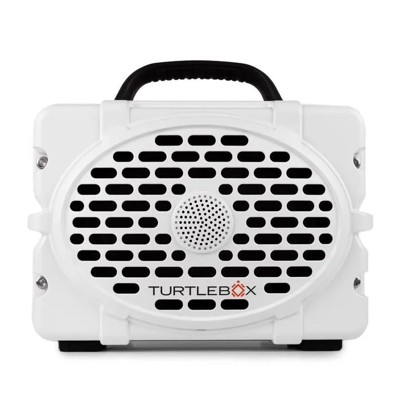 Turtlebox Original Waterproof Bluetooth Speaker – Wireless, Weather‑Resistant, Portable White