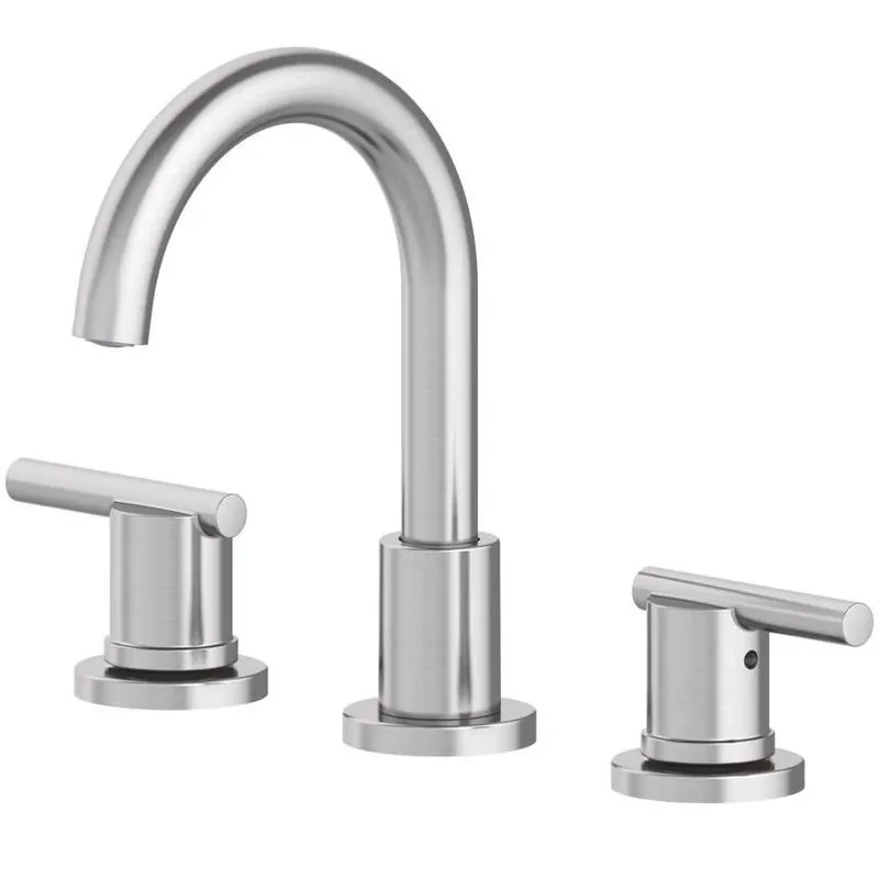 Oakbrook Collection Alexis Brushed Nickel Modern Widespread Bathroom Sink Faucet – 8‑Inch Center