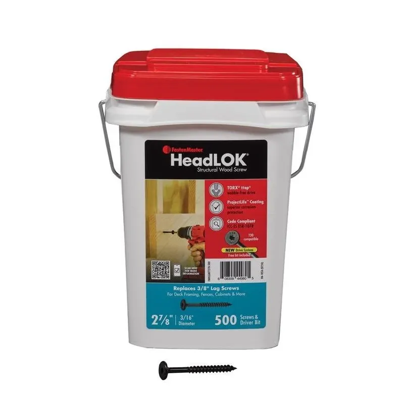FastenMaster HeadLok 2-7/8" Torx T‑Tap Coarse‑Thread Structural Wood Screw – Heavy‑Duty Indoor/Outdoor Fastener