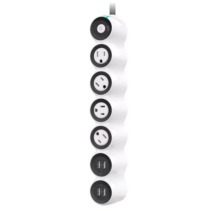 360 Electrical PowerCurve 4‑Outlet White Surge‑Protect Power Strip – 5‑ft Cord, 1080J
