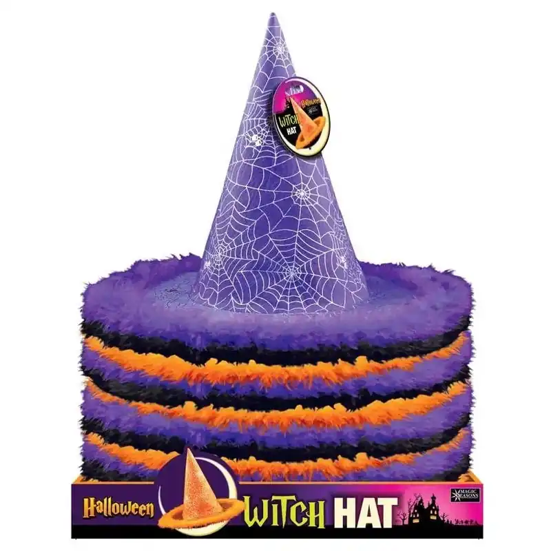 Spooky Spiderweb Witch Hat – Halloween Costume Accessory (1 Piece)