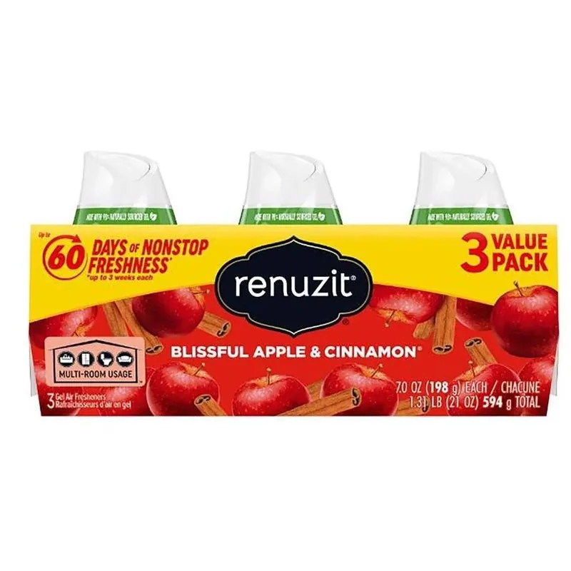 Renuzit Apple Cinnamon Gel Air Freshener – 21 oz, 3‑Pack