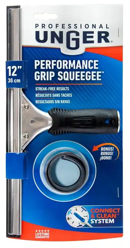 Professional 981010 Window Squeegee With 12 Inch Poly Blade And Bonus Rubber Blade