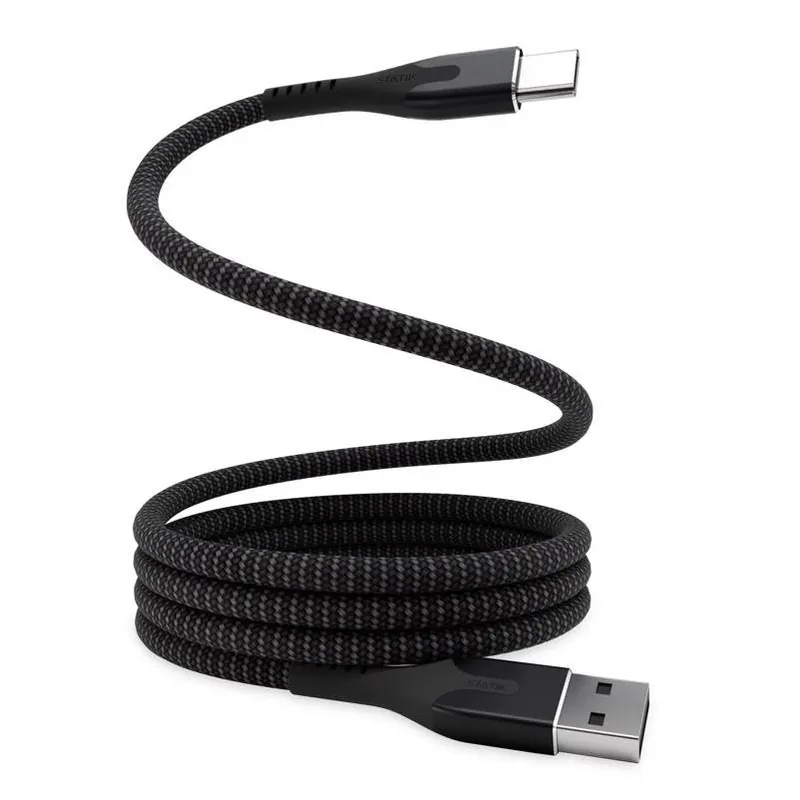Statik Magstack Magnetic USB‑A To USB‑C Charging Cable – 3.3 ft, Black