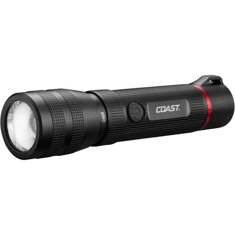 Coast G60R 1000‑lm Rechargeable LED Flashlight – Black, 18650