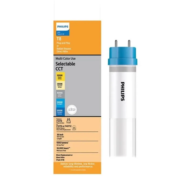Philips 36‑Inch Multi‑CCT LED Linear Tube – 11W (25W Equivalent) G13 T8