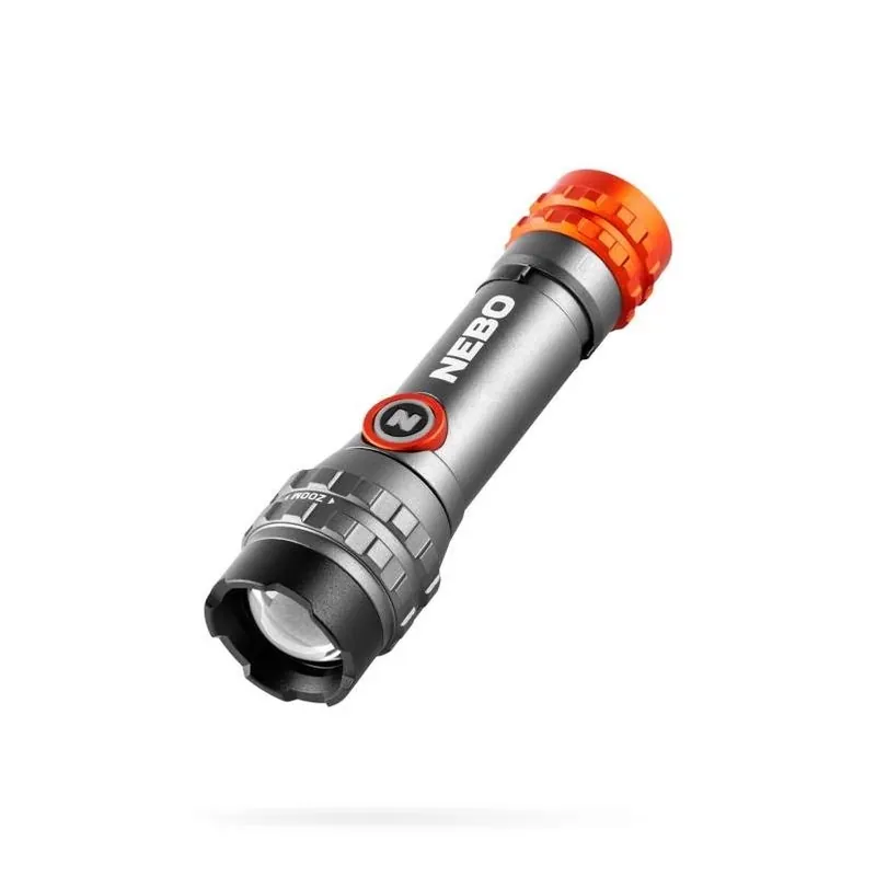 NEBO Gray Rechargeable Flashlight & Headlamp Combo – Dual‑Mode LED Light