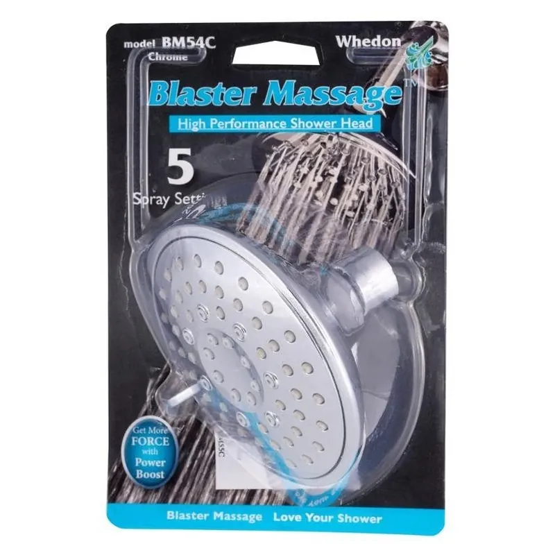 Chrome Blaster 5 Spray Shower Head - Versatile Showerhead With Multiple Settings